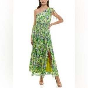 Taylor One Shoulder Floral Print Maxi Dress - Size 4
